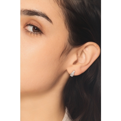 Aquamarin Ohrstecker mit Diamanten Weißgold 18K