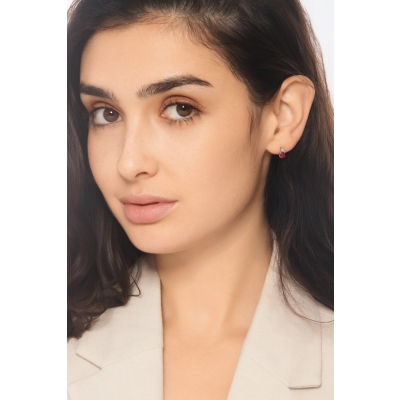 Ohrstecker Weißgold 750 mit Rubinen und Diamanten