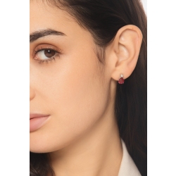 18K Weißgold Rubin Ohrstecker mit Diamanten 2