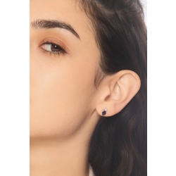 Weißgold 750 Saphir Ohrstecker mit Diamanten  2
