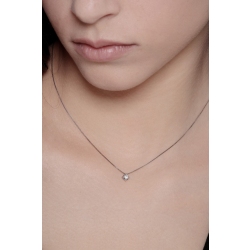 Rhodinierte 18K Weißgold-Halskette mit Solitär-Diamanten 2