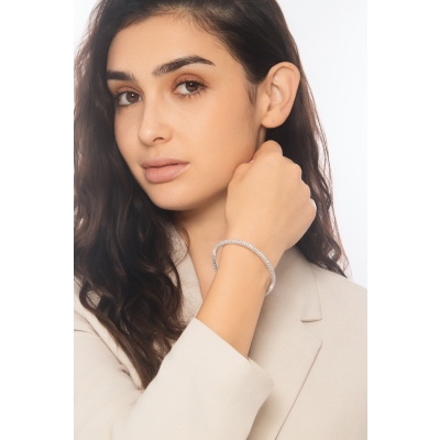 Elastisches Diamant Armband Intrigue Weissgold