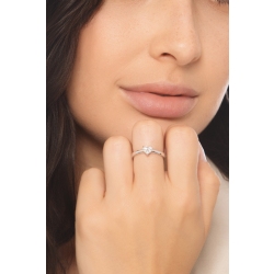 Ring mit Diamant Herzschliff 0.50 Kt GIA aus 18K Weißgold 2