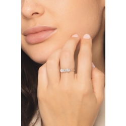 750er Weißgold drei Diamanten Ring  2