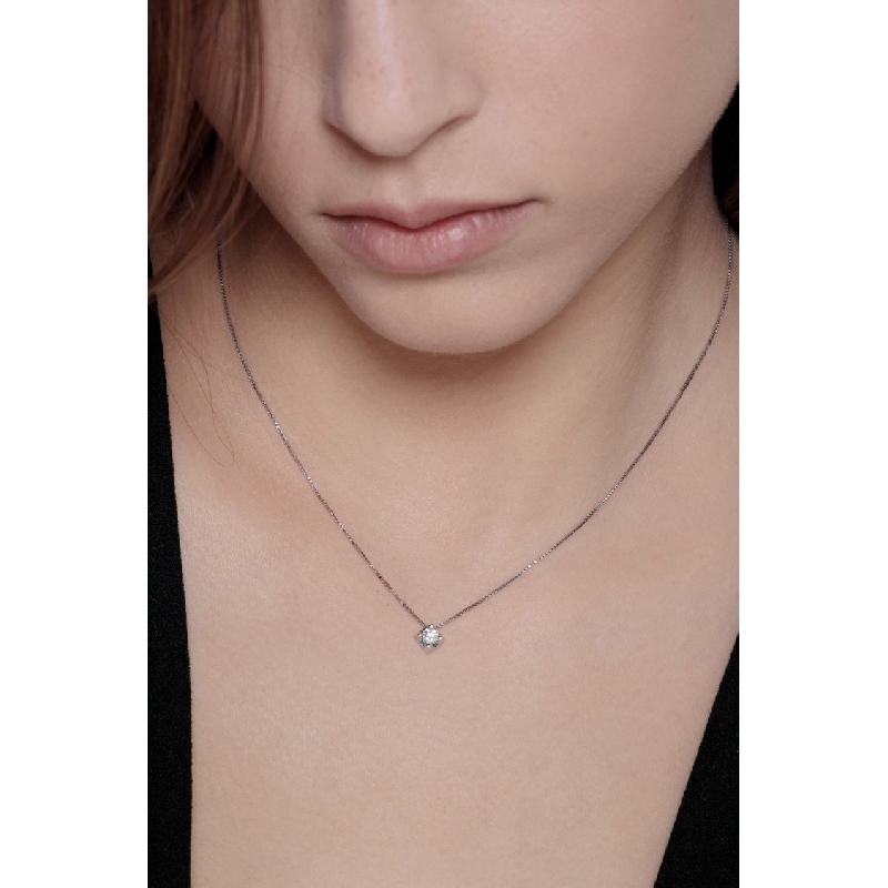 Solitär Kette Weißgold Solitär Kette Weißgold