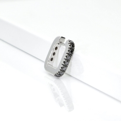 Herren Einzelner Ohrring Weissgold schwarze Diamanten
