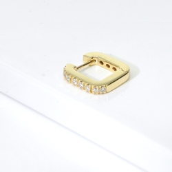 Ohrring einzeln Herren Diamanten Creole Gelbgold 18K
