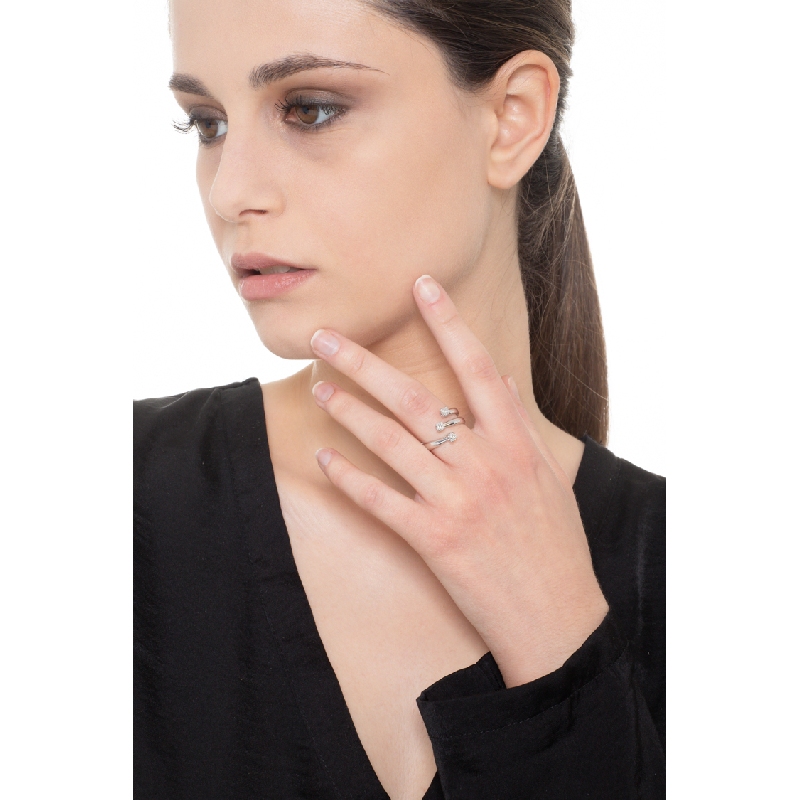 Verlobungsring mit 3 Brillanten aus Weißgold 