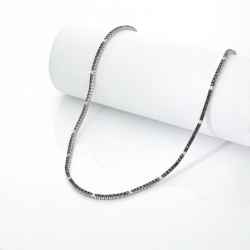 Weißgold Tennis Kette schwarzen und weißen Diamanten