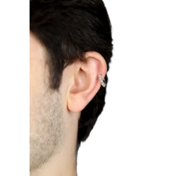 Rock Earcuff mit Nieten aus 18 Karat Weißgold 2