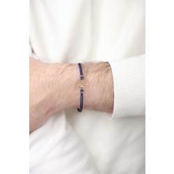 Blaues Armband mit Anker aus 750er Gelbgold 2