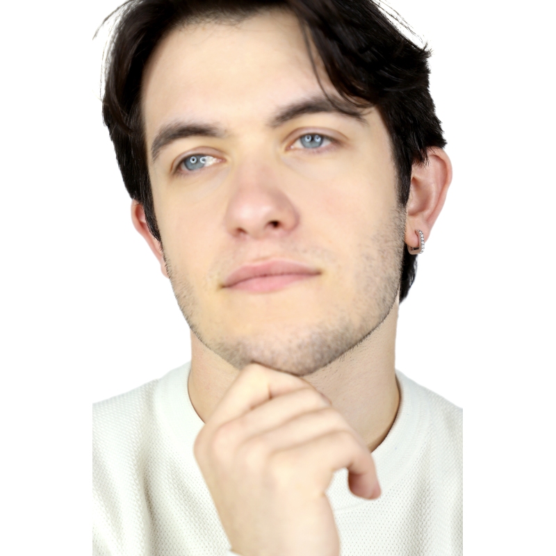 Einzelner Ohrring Herren Weissgold mit Diamanten