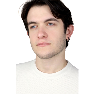 Herren Einzelner Ohrring Weissgold schwarze Diamanten