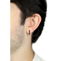 Herren Einzelner Ohrring Weissgold schwarze Diamanten 2