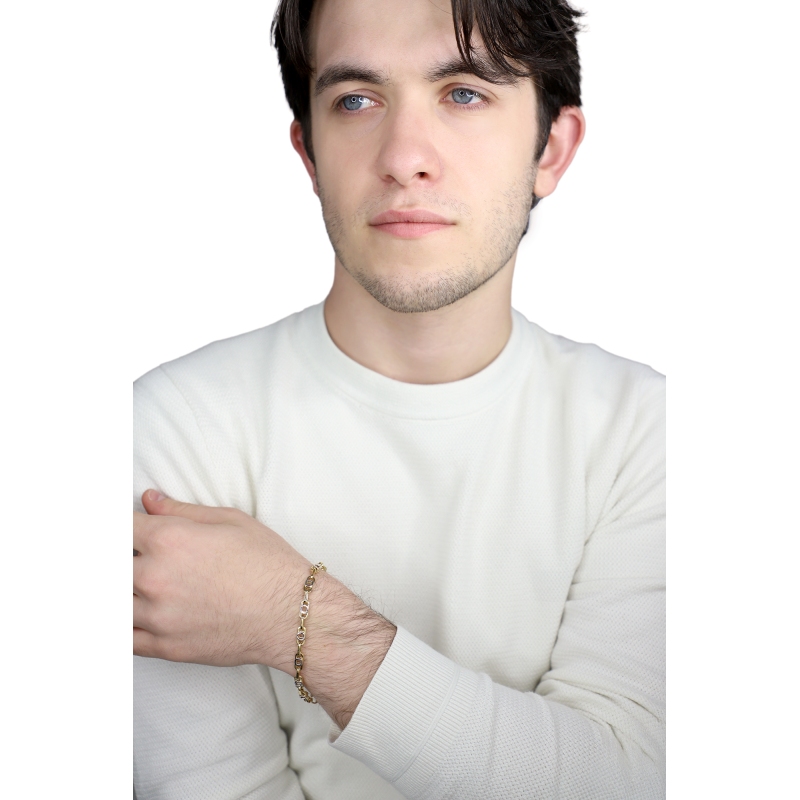 Armband Herren Weissgold Gelbgold 18K