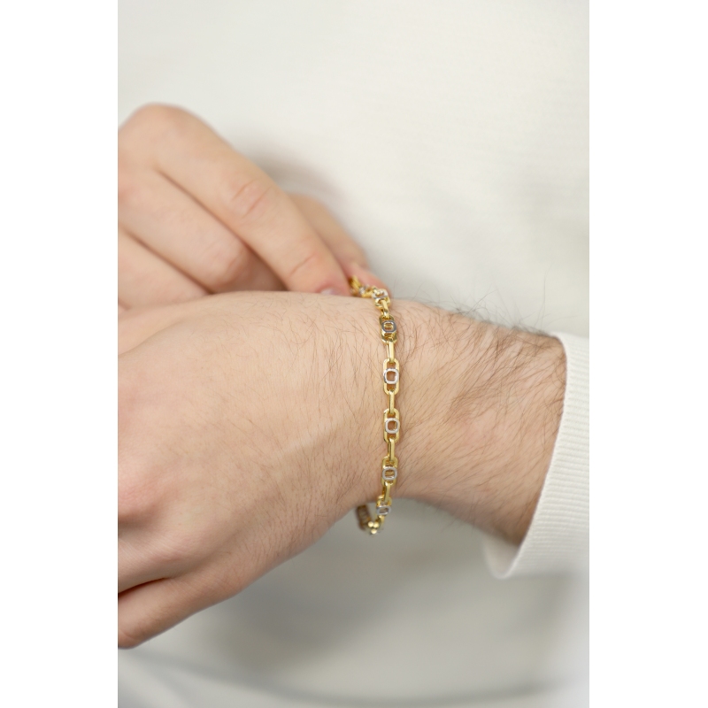 Armband Herren Weissgold Gelbgold 18K