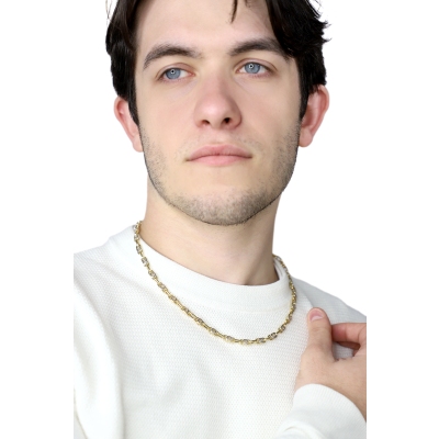 Kette Herren Weissgold Gelbgold 50 cm