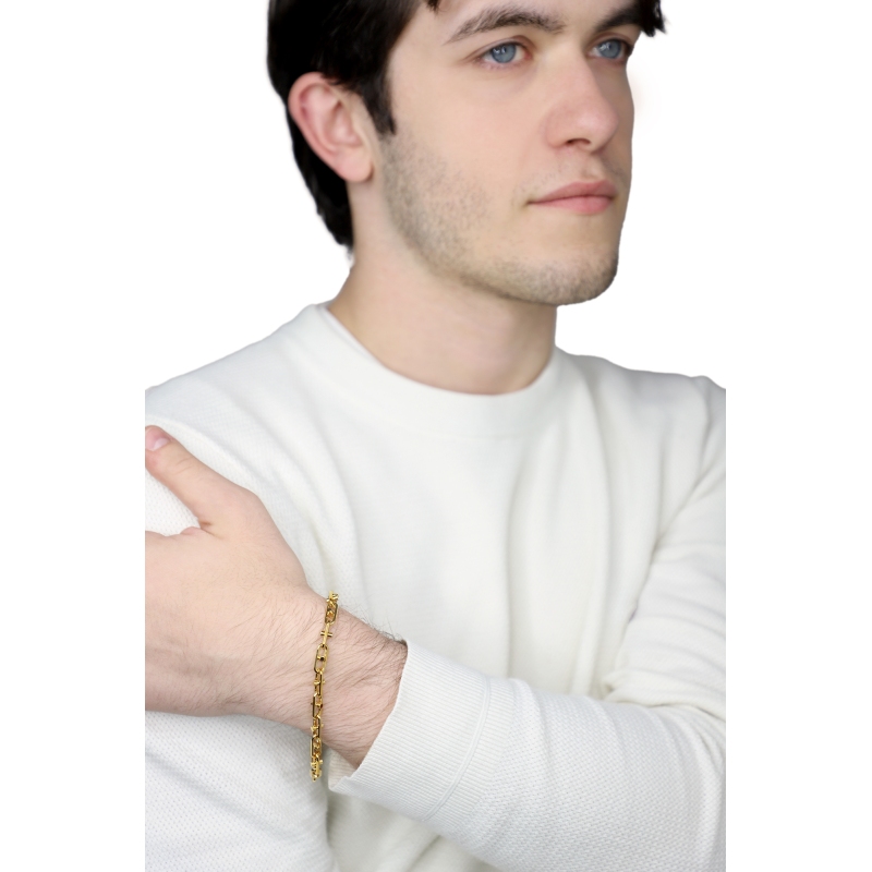 Herrenarmband Gelbgold 750, 21 cm