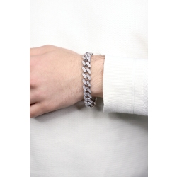 Iced Out Cuban Armband aus 750er Weißgold mit Diamanten 2