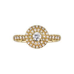 Gelbgold Diamantring 18 Karat 2