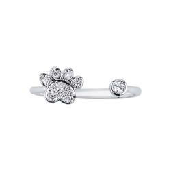 Ring mit Pfote aus 18 Karat Weißgold und Diamanten 2