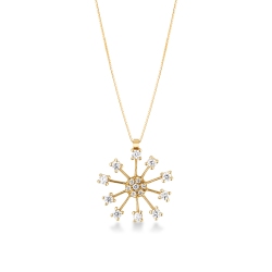 18K Gelbgold Kette mit Feuerwerksanhänger aus Diamanten