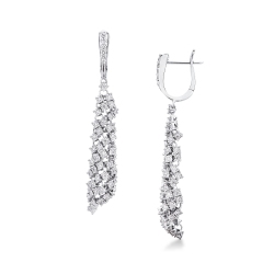 Elegante Ohrhänger mit Diamanten Weißgold 750