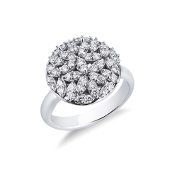 Runder Ring aus 750er Weißgold mit Diamanten