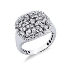Designer Diamantring 18 Karat Weißgold