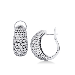 Weißgold Designer Creolen mit Diamanten