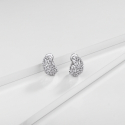 Designer Creolen mit Diamanten Weißgold 18K  2