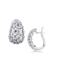 Designer Creolen mit Diamanten Weißgold 18K
