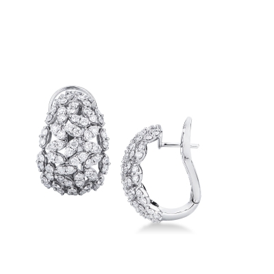 Designer Creolen mit Diamanten Weißgold 18K 