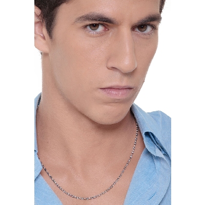 18K Weißgoldkette für Herren