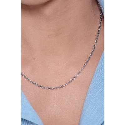 18K Weißgoldkette für Herren