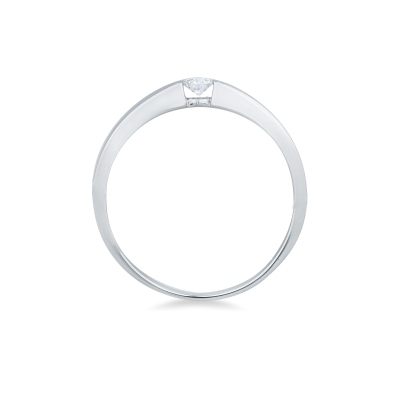 Solitärring Spannfassung Weißgold mit 0.10 kt Diamant