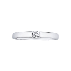 Solitärring Spannfassung Weißgold mit 0.10 kt Diamant 2