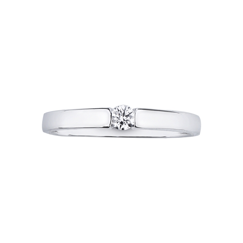 Solitärring Spannfassung Weißgold mit 0.10 kt Diamant Solitärring Spannfassung Weißgold mit 0.10 kt Diamant