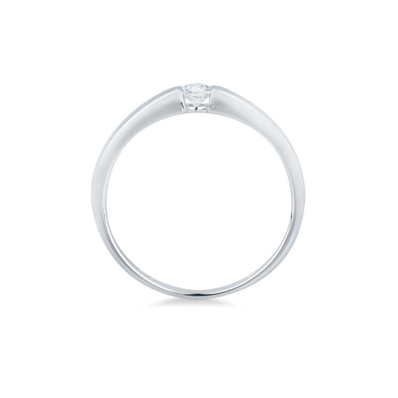 Weißgold Ring 0.15 kt Diamant in einer Spannfassung  Weißgold Ring 0.15 kt Diamant in einer Spannfassung