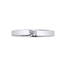 Weißgold Ring 0.15 kt Diamant in einer Spannfassung  2