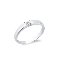 Weißgold Ring 0.15 kt Diamant in einer Spannfassung