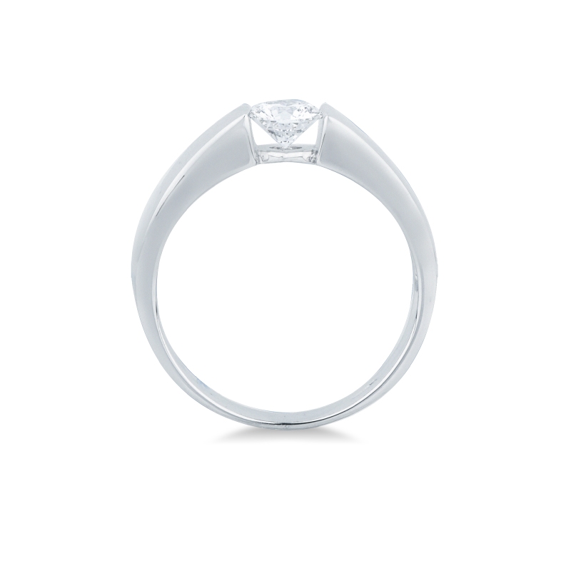 Halbkaräter Solitär Ring Diamant Weißgold Spannfassung Halbkaräter Solitär Ring Diamant Weißgold Spannfassung