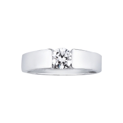 Halbkaräter Solitär Ring Diamant Weißgold Spannfassung 2