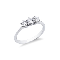 Drei Diamanten Ring Weißgold 750