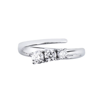 Weißgold TOI&MOI Ring mit drei Diamanten