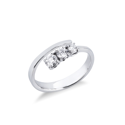Weißgold TOI&MOI Ring mit drei Diamanten
