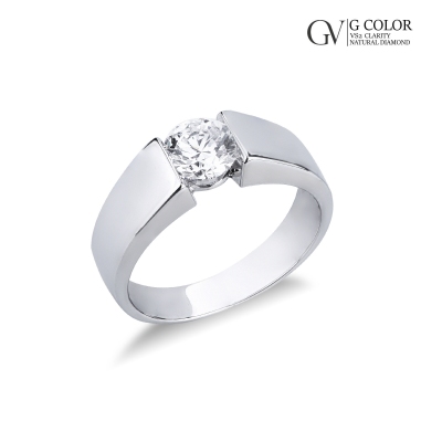 Verlobungsring mit Diamant 0,90 kt in einer Spannfassung