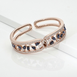 Roségold 18K Armband Saphir blau Diamanten