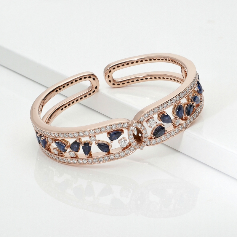 Roségold 18K Armband Saphir blau Diamanten Roségold 18K Armband Saphir blau Diamanten