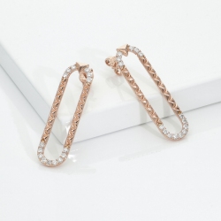 Klammer ovale Ohrringe Roségold mit Diamanten